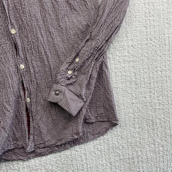 The Kooples Sport Red gingham Plaid Classic Button Up Long sleeve Shirt Men S - Picture 6 of 15